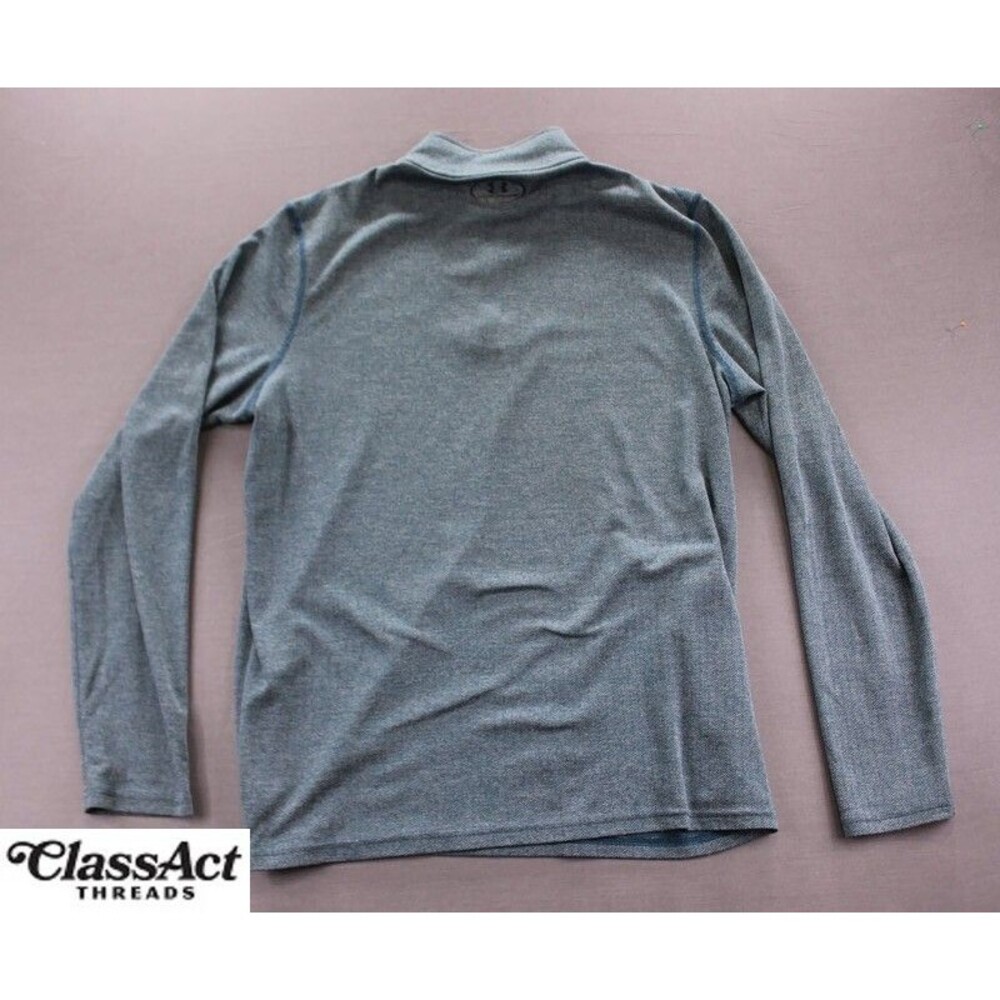 Under Armour Jacket 1/4 Zip HeatGear Teal Blue Golf Athletic Mens Threadborne M - Picture 3 of 12
